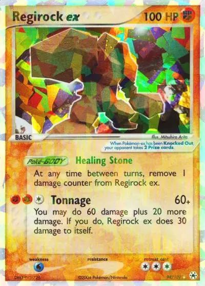 Regirock ex 98/101 Hidden Legends Pokemon card