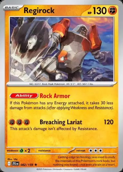 Regirock 82/159 Journey Together Pokemon card