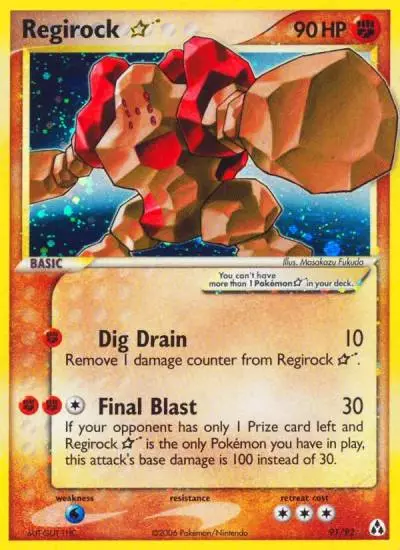 Regirock ★ 91/92 Legend Maker Pokemon card