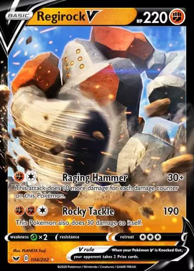 Regirock V 104/202 Sword & Shield Pokemon card