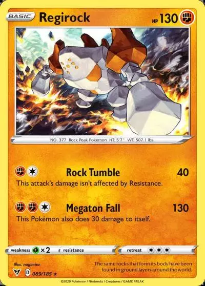 Regirock 89/185 Vivid Voltage Pokemon card