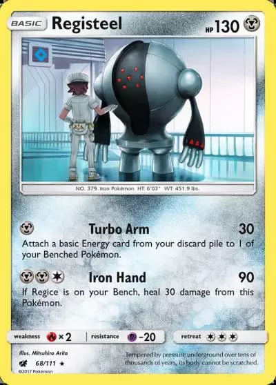 Registeel 68/111 Crimson Invasion Pokemon card