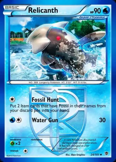 Relicanth 24/101 Plasma Blast Pokemon card