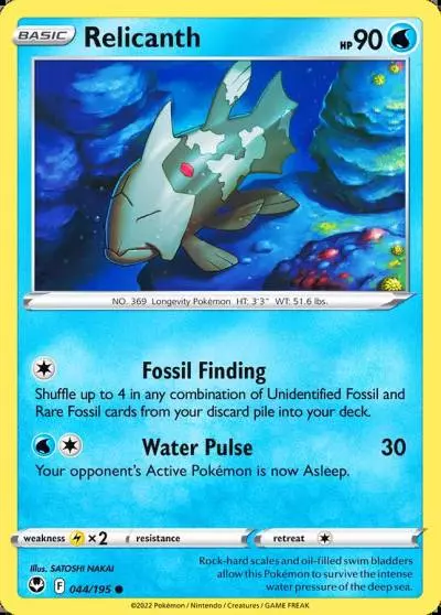 Relicanth 44/195 Silver Tempest Pokemon card