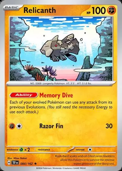 Relicanth 84/162 Temporal Forces Pokemon card