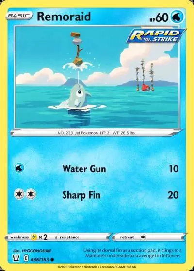 Remoraid 36/163 Battle Styles Pokemon card