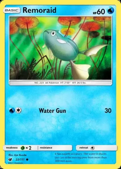 Remoraid 22/111 Crimson Invasion Pokemon card