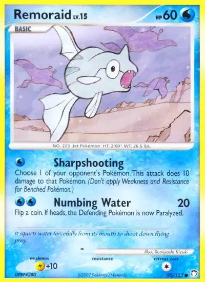 Remoraid 95/123 Mysterious Treasures Pokemon card