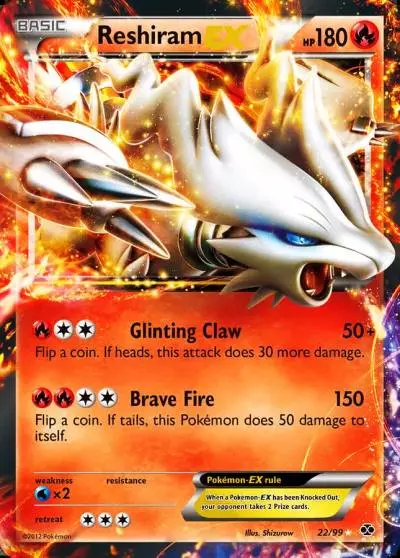 Reshiram-EX 22/99 Next Destinies Pokemon card