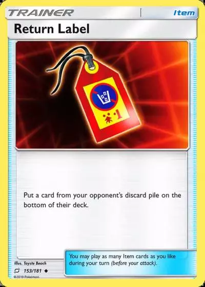 Return Label 153/181 Team Up Pokemon card