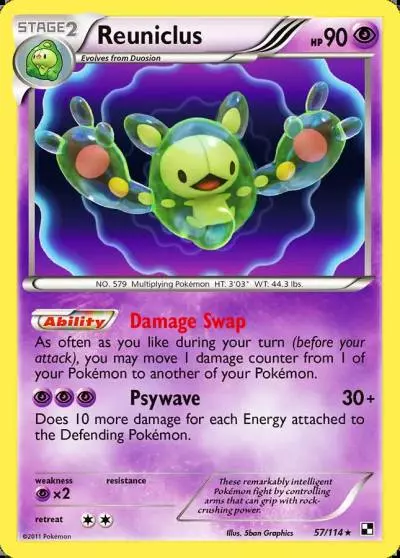Reuniclus 57/114 Black & White Pokemon card