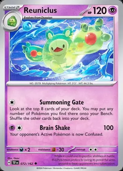 Reuniclus 72/162 Temporal Forces Pokemon card