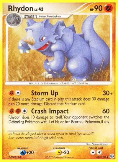Rhydon 60/130 Diamond & Pearl Pokemon card