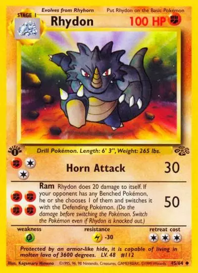 Rhydon 45/64 Jungle Pokemon card