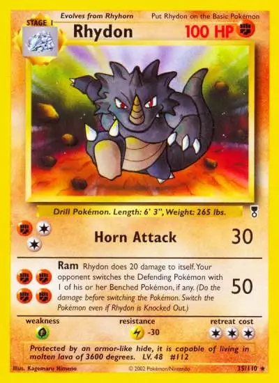 Rhydon 35/110 Legendary Collection Pokemon card