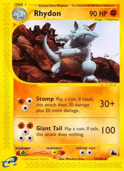 Rhydon 29/144 Skyridge Pokemon card