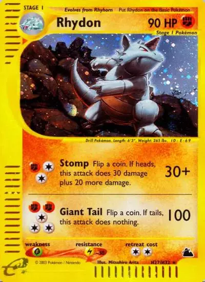 Rhydon H27/144 Skyridge Pokemon card