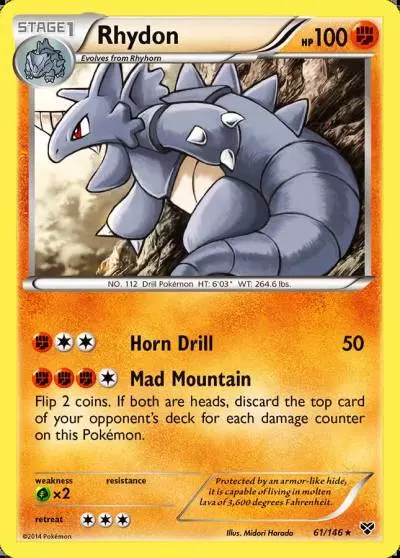 Rhydon 61/146 XY Pokemon card