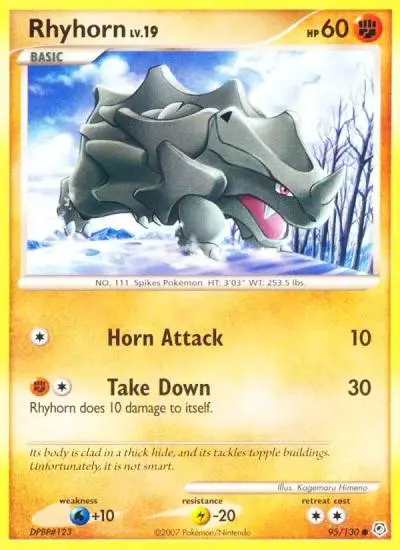 Rhyhorn 95/130 Diamond & Pearl Pokemon card