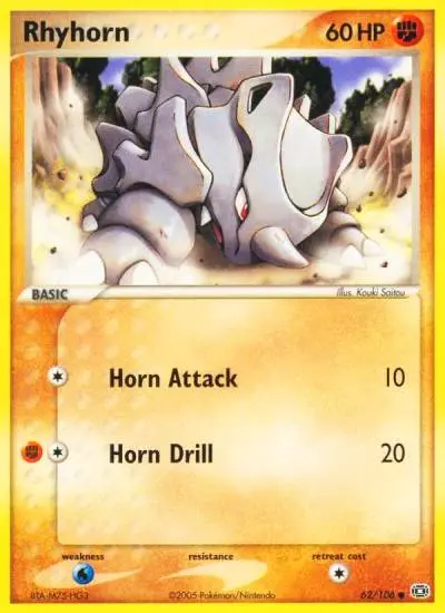 Rhyhorn 62/106 Emerald Pokemon card
