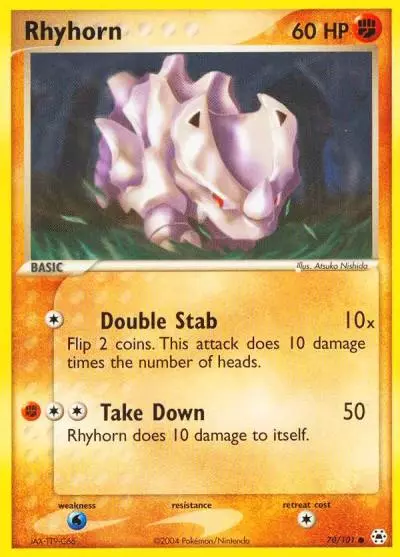 Rhyhorn 70/101 Hidden Legends Pokemon card