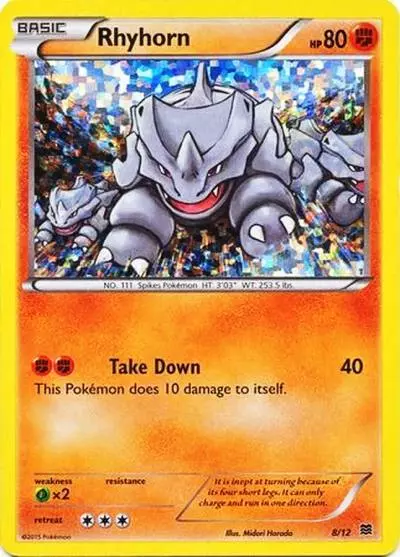 Rhyhorn 8/12 McDonald's Collection 2015 Pokemon card