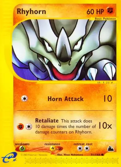 Rhyhorn 91/144 Skyridge Pokemon card