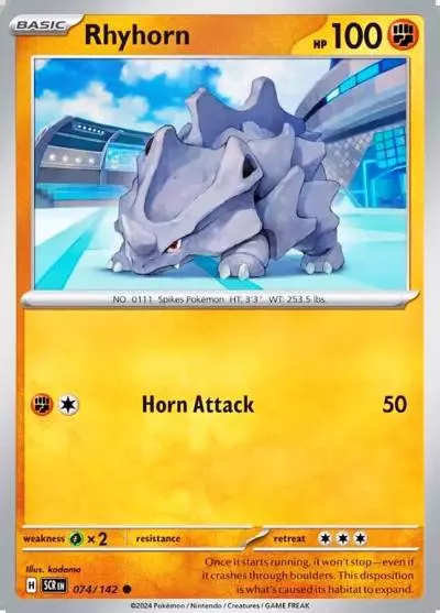 Rhyhorn 74/142 Stellar Crown Pokemon card