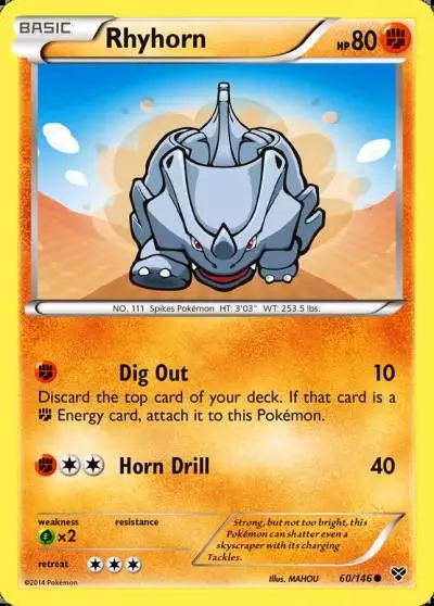 Rhyhorn 60/146 XY Pokemon card