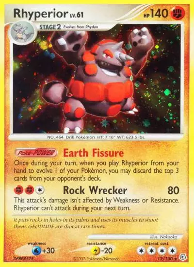 Rhyperior 12/130 Diamond & Pearl Pokemon card