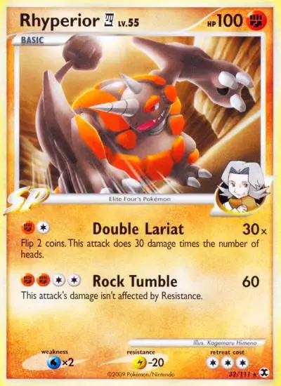 Rhyperior E4 32/111 Rising Rivals Pokemon card