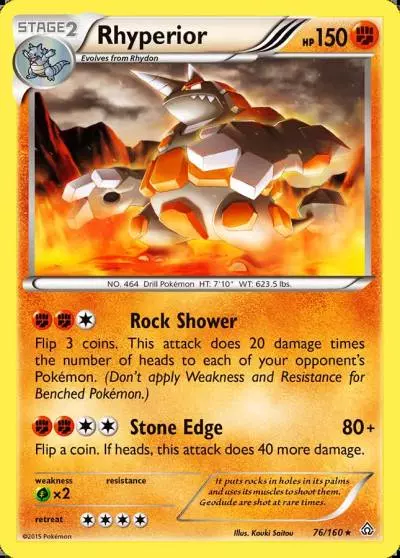 Rhyperior 76/160 Primal Clash Pokemon card