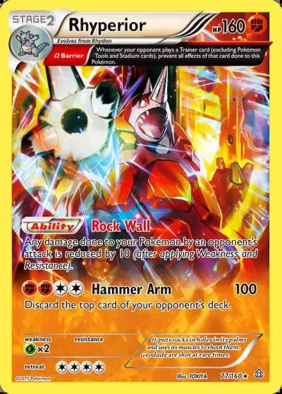 Rhyperior 77/160 Primal Clash Pokemon card