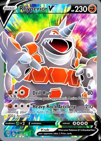 Rhyperior V 181/189 Darkness Ablaze Pokemon card