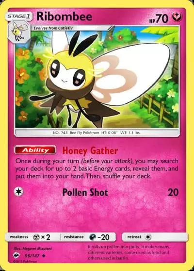 Ribombee 96/147 Burning Shadows Pokemon card