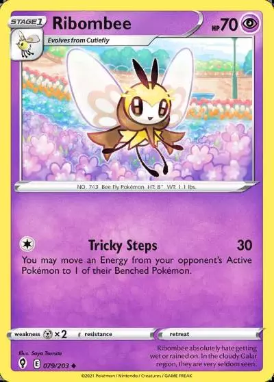 Ribombee 79/203 Evolving Skies Pokemon card