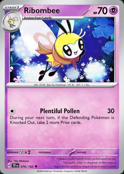 Ribombee 76/162 Temporal Forces Pokemon card