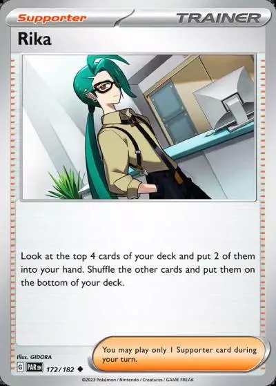 Rika 172/182 Paradox Rift Pokemon card