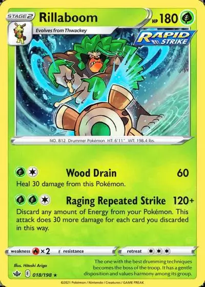 Rillaboom 18/198 Chilling Reign Pokemon card