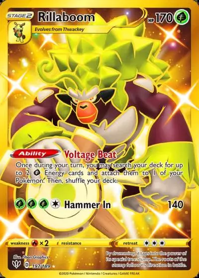 Rillaboom 197/189 Darkness Ablaze Pokemon card