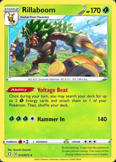 Rillaboom 13/72 Shining Fates Pokemon card