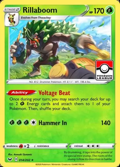 Rillaboom 14/202 Sword & Shield Pokemon card