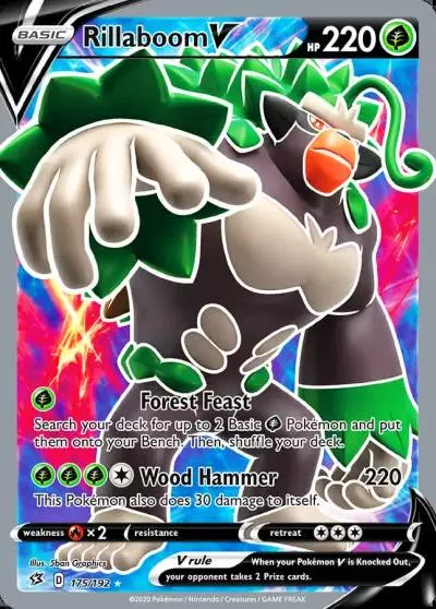 Rillaboom V 175/192 Rebel Clash Pokemon card