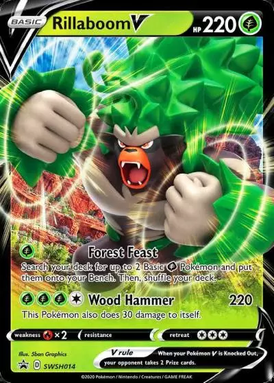 Rillaboom V SWSH014/307 SWSH Black Star Promos Pokemon card