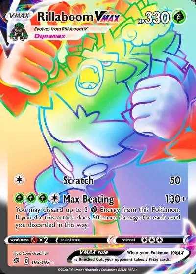 Rillaboom VMAX 193/192 Rebel Clash Pokemon card