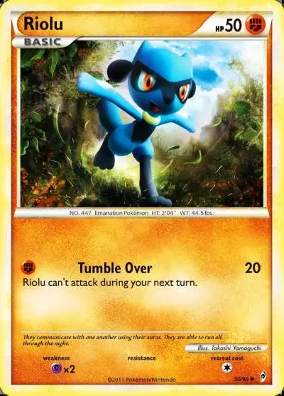 Riolu 50/95 Call of Legends Pokemon card