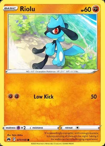 Riolu 71/159 Crown Zenith Pokemon card