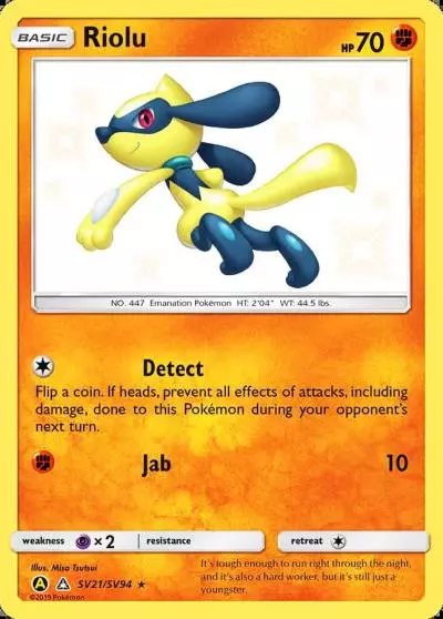 Riolu SV21/94 Hidden Fates Shiny Vault Pokemon card