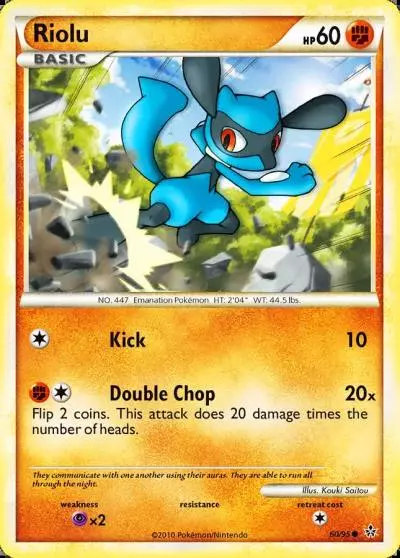 Riolu 60/95 HS—Unleashed Pokemon card