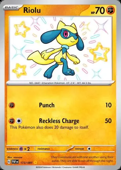 Riolu 173/91 Paldean Fates Pokemon card